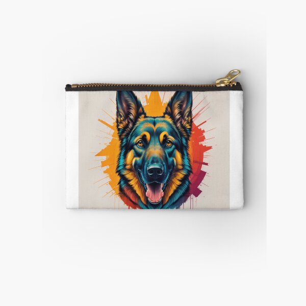Item preview, German Shepherd Portrait Orange/Red Splash Background designed and sold by GSDDESIGNMERCH.