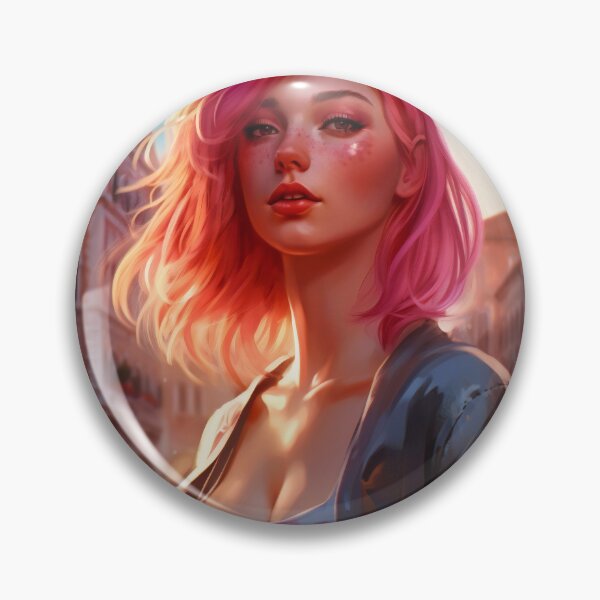 Item preview, Enchanting Visions: A Beautiful Girl with Short Pink Hair in Venice designed and sold by oanaunciuleanu.
