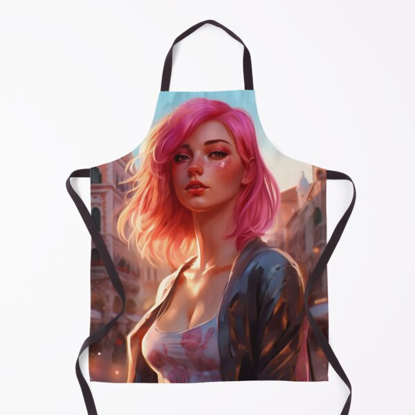 Item preview, Enchanting Visions: A Beautiful Girl with Short Pink Hair in Venice designed and sold by oanaunciuleanu.
