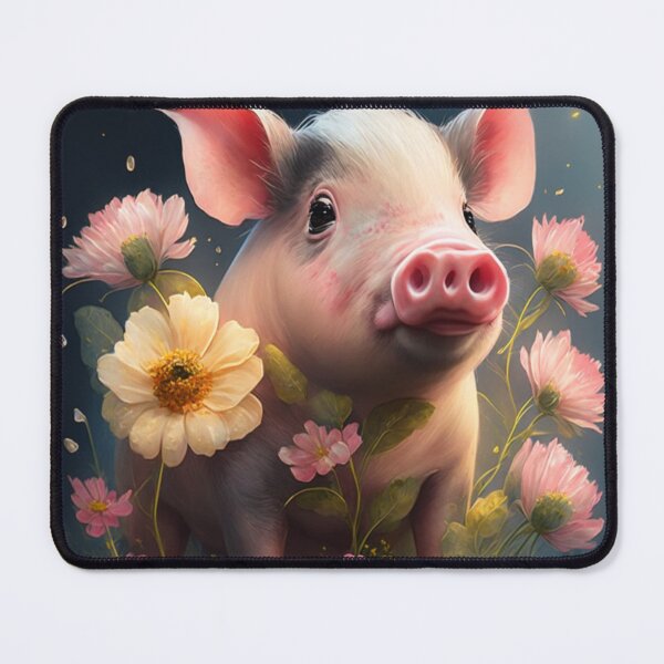 Item preview, Cute pink piggy with flowers designed and sold by vitalinari.