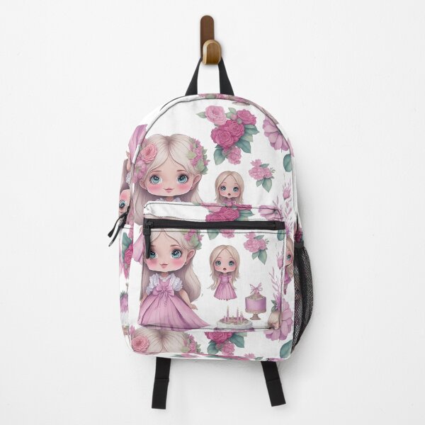 Item preview, Pink Barbi girl, Sweet Pink Barbi Girl with Blonde hair and Birthday cake designed and sold by Piniatá P.