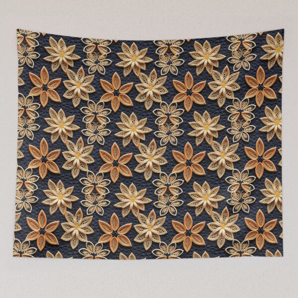 Item preview, Blue and orange embroidery fresh design pattern  designed and sold by Trendy-Artistry.