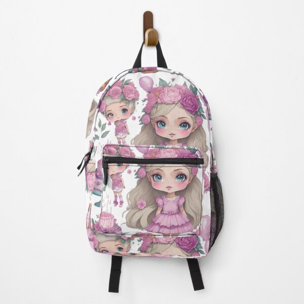 Item preview, Pink Barbi girl, Sweet Pink Barbi Girl with Blonde hair and Birthday cake designed and sold by Piniatá P.