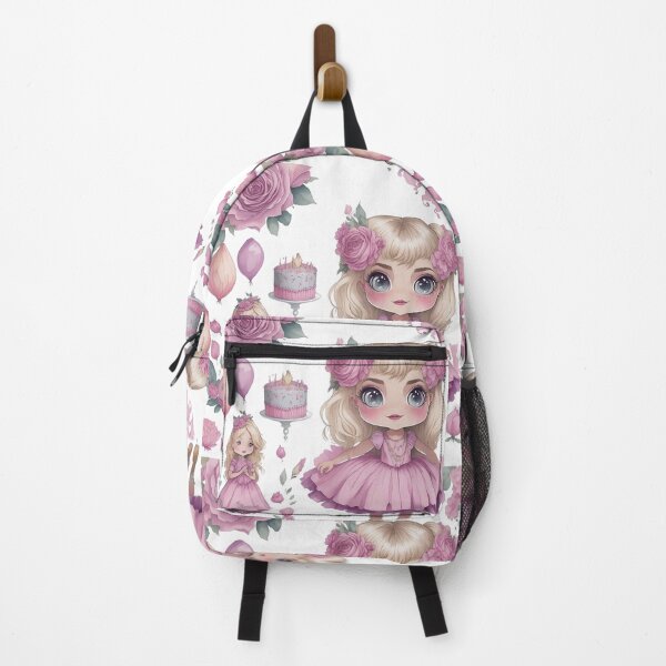 Item preview, Pink Barbi girl, Sweet Pink Barbi Girl with Blonde hair and Birthday cake designed and sold by Piniatá P.