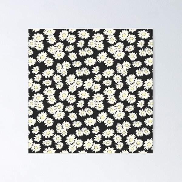 Item preview, black sunflower mini small ditsy daisy vintage vibe daisies prairie style designed and sold by blomastudios.