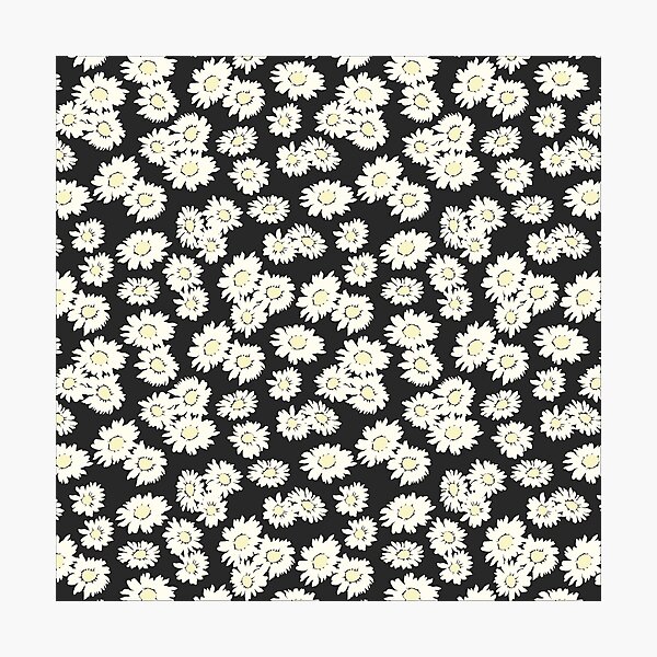 Item preview, black sunflower mini small ditsy daisy vintage vibe daisies prairie style designed and sold by blomastudios.