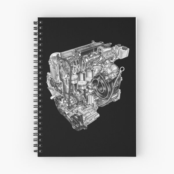 Item preview, Engineering illustration of a racing motor cutaway drawing designed and sold by heavenlywhale.