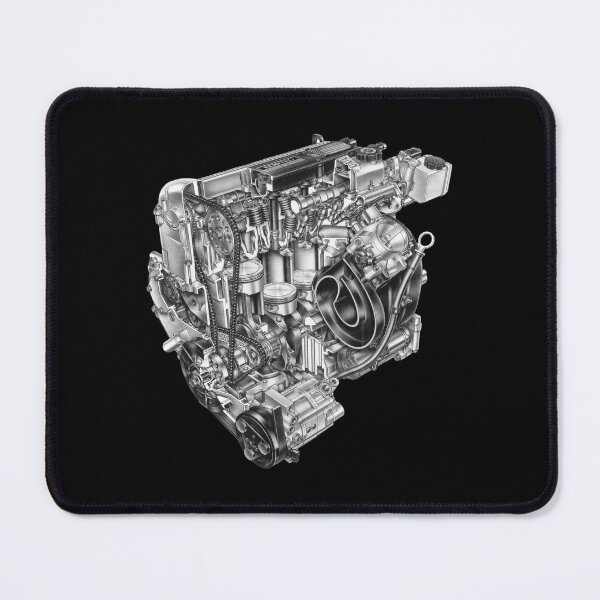 Item preview, Engineering illustration of a racing motor cutaway drawing designed and sold by heavenlywhale.