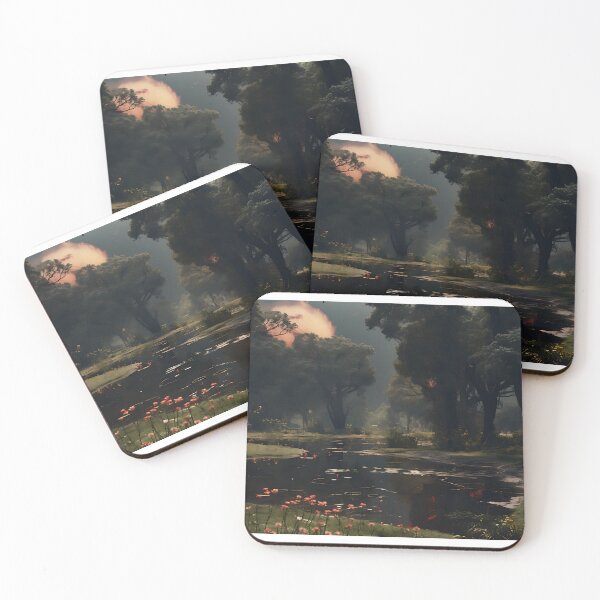 Item preview, Image of a landscape in a park with a pond in the style of an oil painting designed and sold by Pflugart.