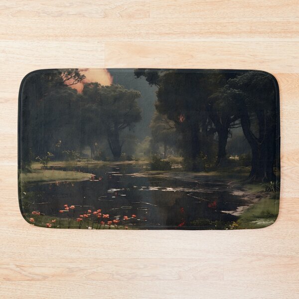 Item preview, Image of a landscape in a park with a pond in the style of an oil painting designed and sold by Pflugart.