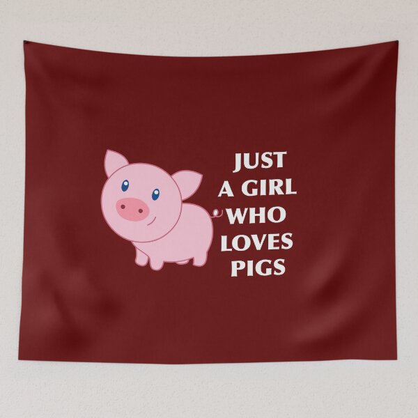 Item preview, Just A Girl Who Loves Pigs Animal Art Pig Art Great Gift For Animal Lover Pig Lover Pig Print Art designed and sold by TeesByDesign.