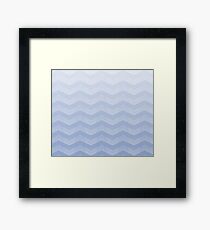 Bright Serenity blue Chevron Ombre Framed Print