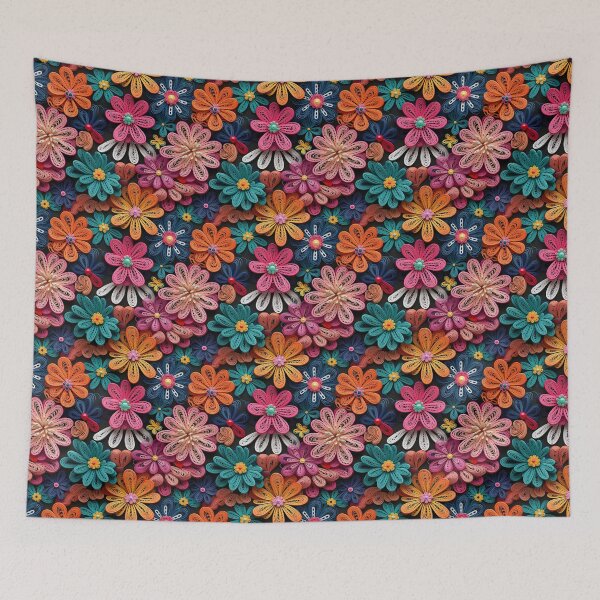 Item preview, Colorful flowers embroidery lace design pattern  designed and sold by Trendy-Artistry.