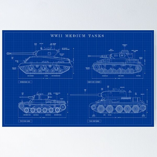 Item preview, WWII Medium Tanks (Blueprint) designed and sold by BGALAXY.