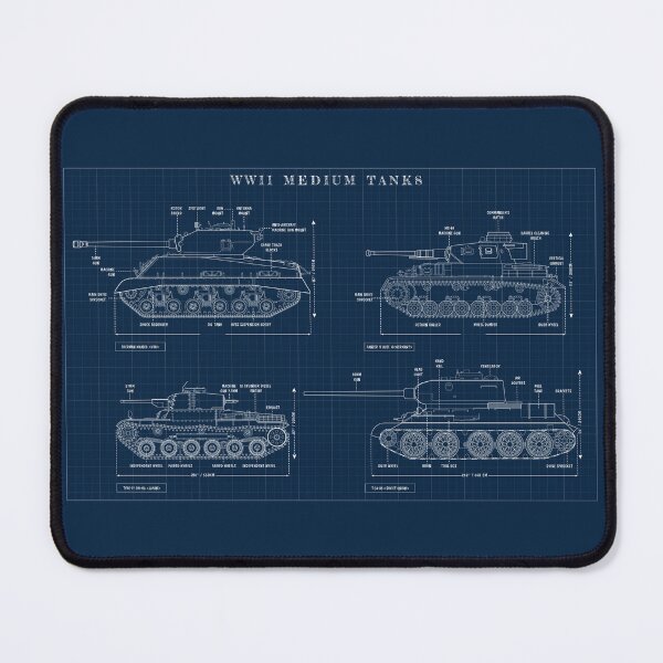Item preview, WWII Medium Tanks (Navy Blueprint) designed and sold by BGALAXY.