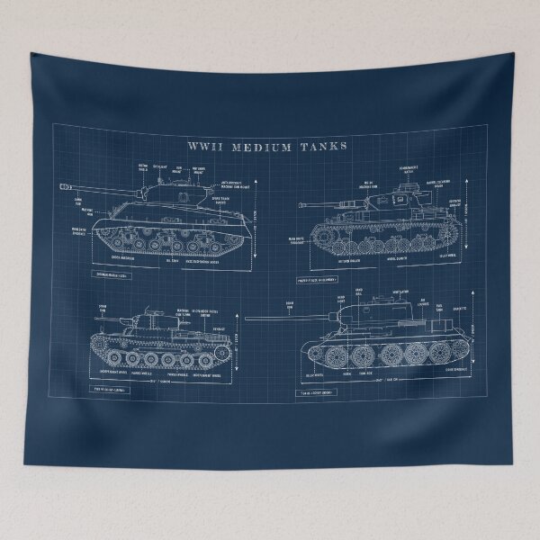 Item preview, WWII Medium Tanks (Navy Blueprint) designed and sold by BGALAXY.