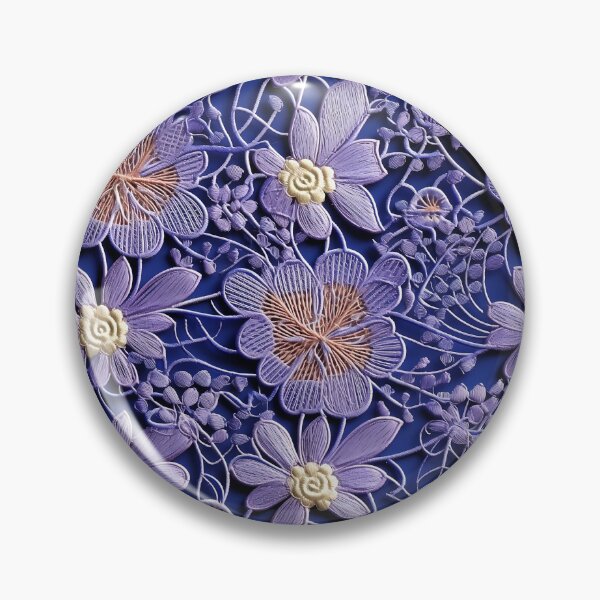 Item preview, Purple flowers embroidery lace design pattern  designed and sold by Trendy-Artistry.