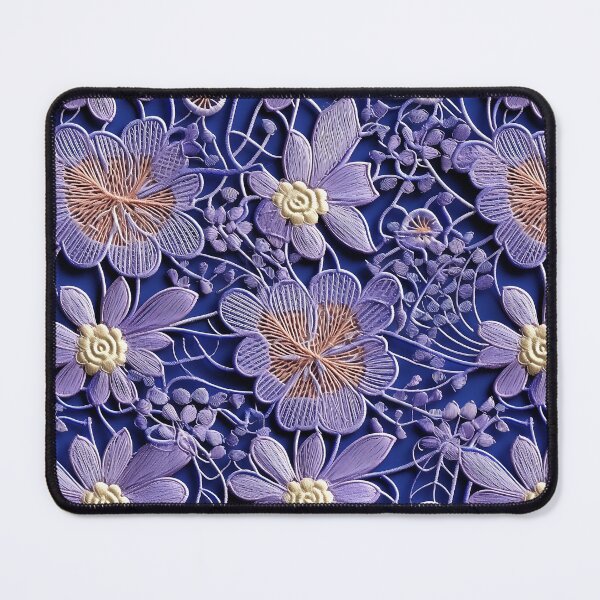 Item preview, Purple flowers embroidery lace design pattern  designed and sold by Trendy-Artistry.