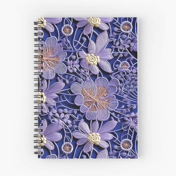 Item preview, Purple flowers embroidery lace design pattern  designed and sold by Trendy-Artistry.