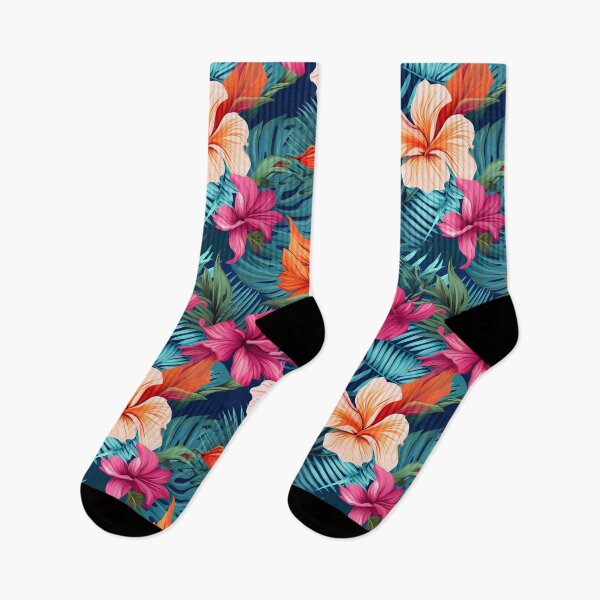 Item preview, Hibiscus Fiesta: A Burst of Tropical Colors Flower Pattern designed and sold by NikkofTime.