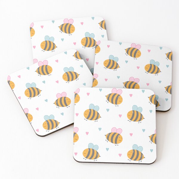 Item preview, Cute Bee and Hearts Pattern designed and sold by artfulbitsbyk.