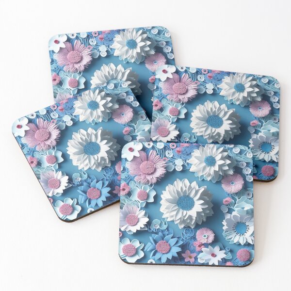 Item preview, white and pink flowers pattern designed and sold by GracefulGems.