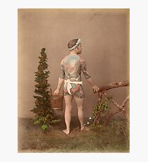 Tattooed Japanese Man Photographic Print