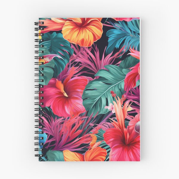 Item preview, Rainbow Oasis: vibrante patrón de flores de hibisco designed and sold by NikkofTime.