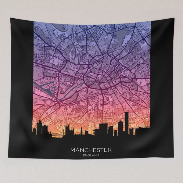 Item preview, Manchester Skyline Map designed and sold by ArtPrints.