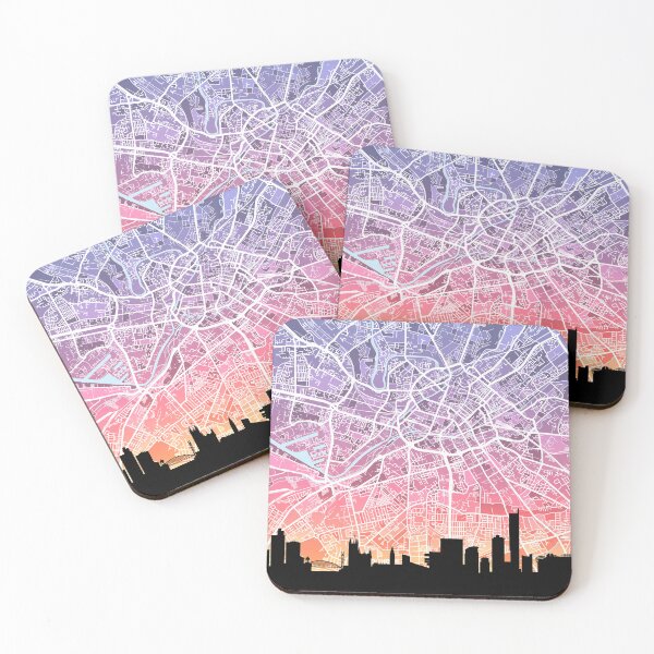 Item preview, Manchester Skyline Map designed and sold by ArtPrints.