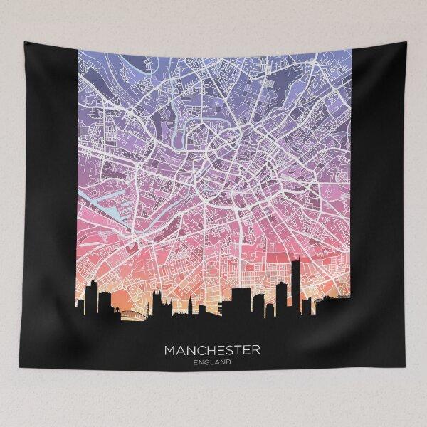 Item preview, Manchester Skyline Map designed and sold by ArtPrints.