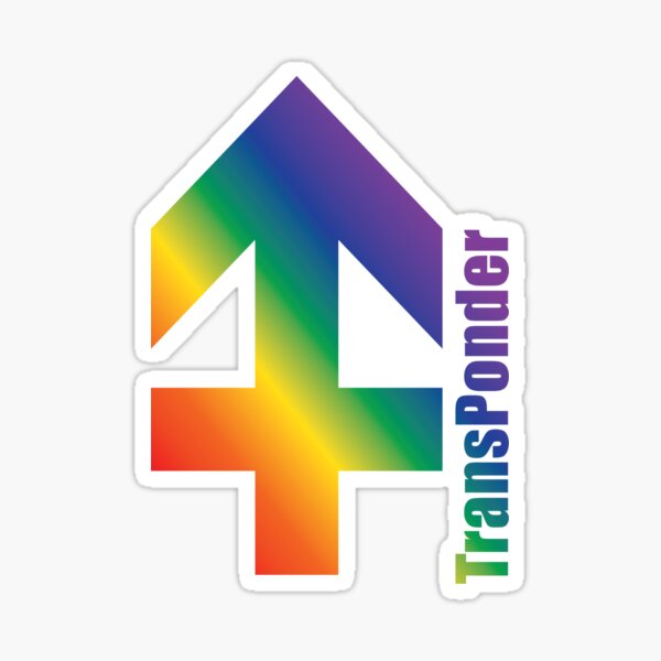 TransPonder Vertical Logo (Rainbow) Sticker