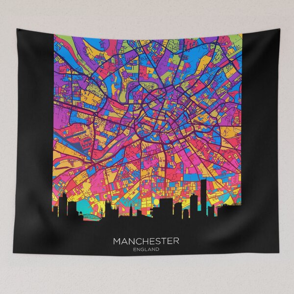 Item preview, Manchester Skyline Map designed and sold by ArtPrints.