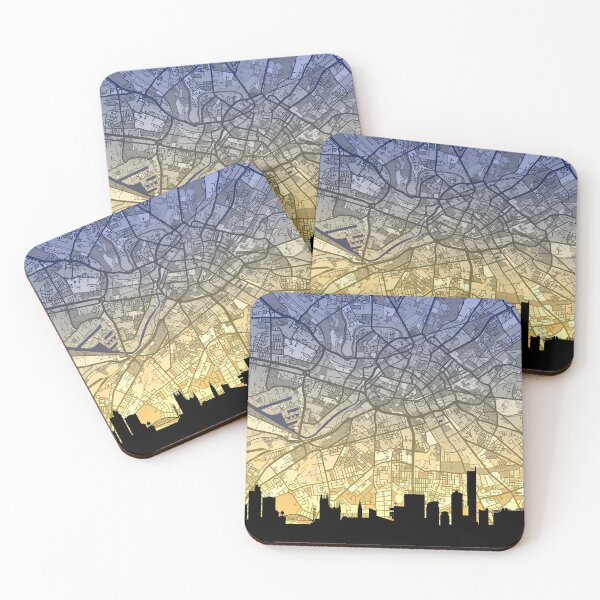 Item preview, Manchester Skyline Map designed and sold by ArtPrints.