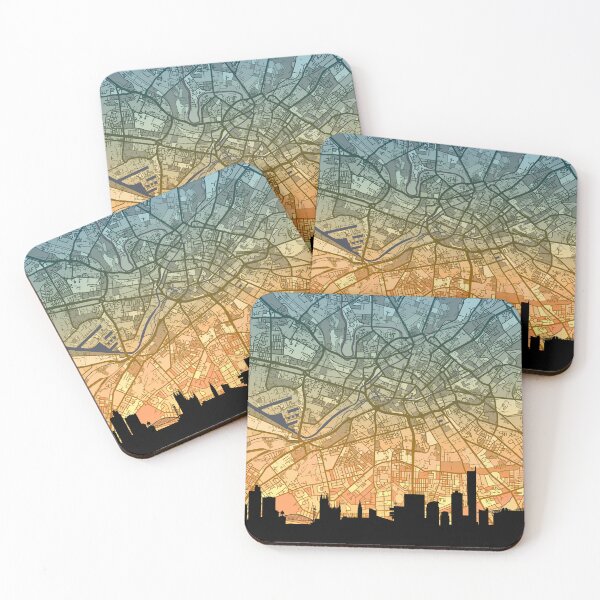 Item preview, Manchester Skyline Map designed and sold by ArtPrints.