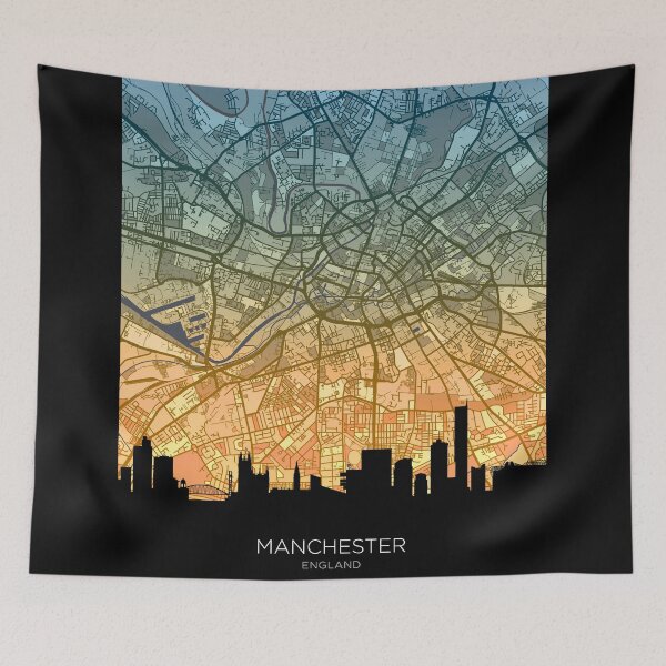 Item preview, Manchester Skyline Map designed and sold by ArtPrints.