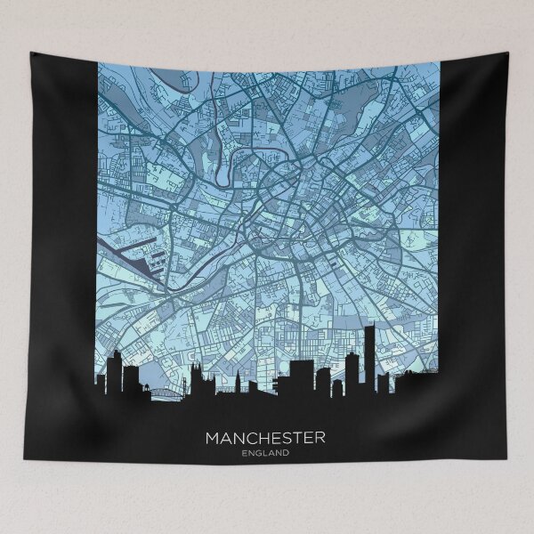 Item preview, Manchester Skyline Map designed and sold by ArtPrints.