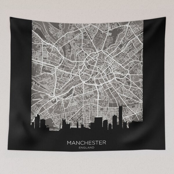 Item preview, Manchester Skyline Map designed and sold by ArtPrints.