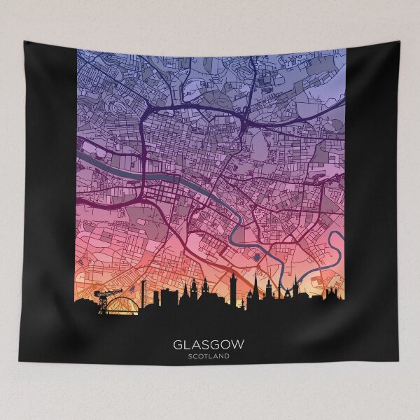 Item preview, Glasgow Skyline Map designed and sold by ArtPrints.