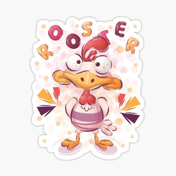 Rooster Cartoon Stickers for Sale