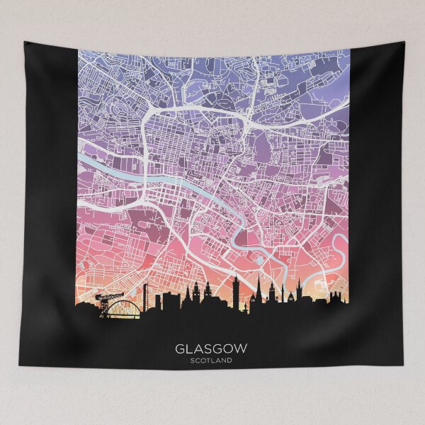Item preview, Glasgow Skyline Map designed and sold by ArtPrints.