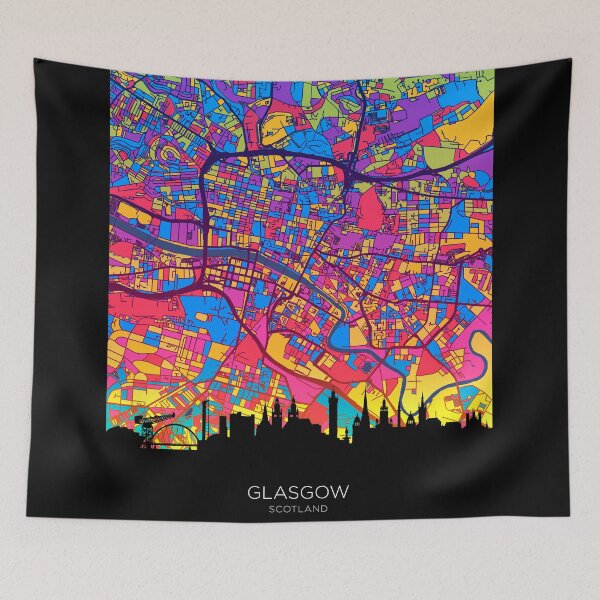 Item preview, Glasgow Skyline Map designed and sold by ArtPrints.