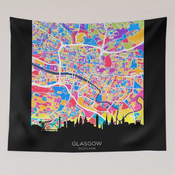 Item preview, Glasgow Skyline Map designed and sold by ArtPrints.