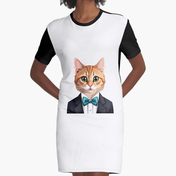 Cute Cat Wearing Coat and Bowtie Graphic by vatemplatecards