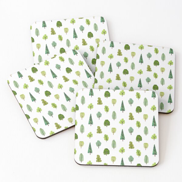 Item preview, Woodland trees on white designed and sold by crumpsticks.