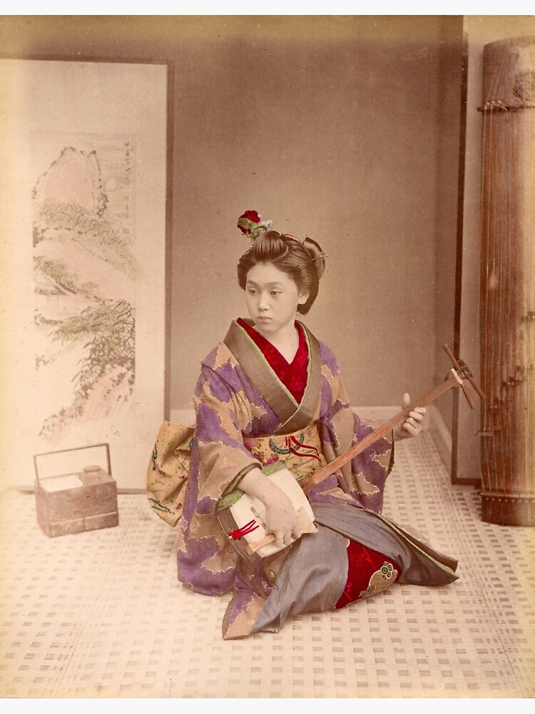 Geisha playing a samisen by Fletchsan
