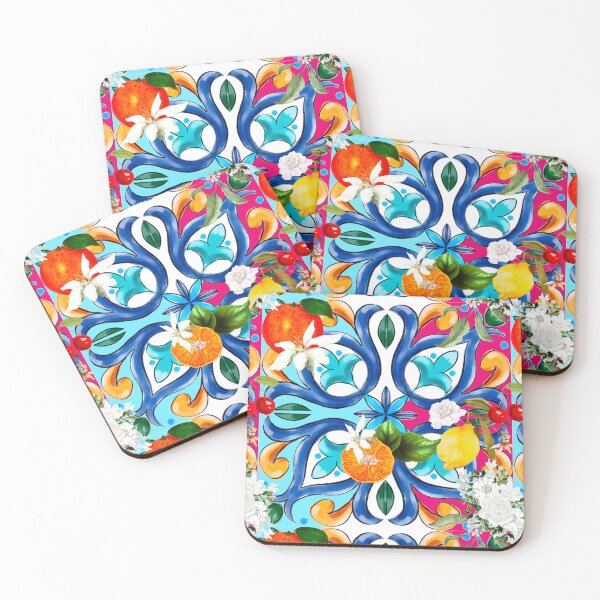Item preview, Summer,Sicilian tiles,fruits,majolica,lemon ,Mediterranean art designed and sold by MariaMarinova.