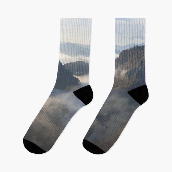 Item preview, View from the top of the mountain, river under the mist designed and sold by Sunmoonlove.