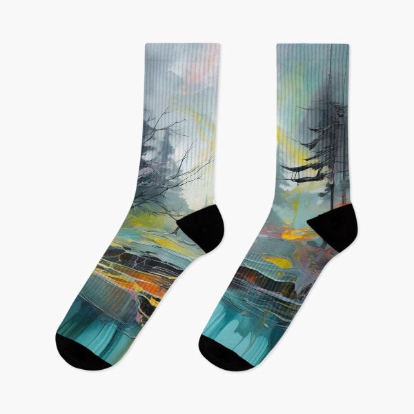 Item preview, Teal sunset otherworldly abstract landscape 15 designed and sold by Art by Lilia.