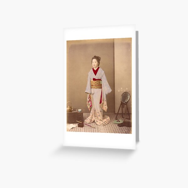 Japanese girl in Kimono Greeting Card